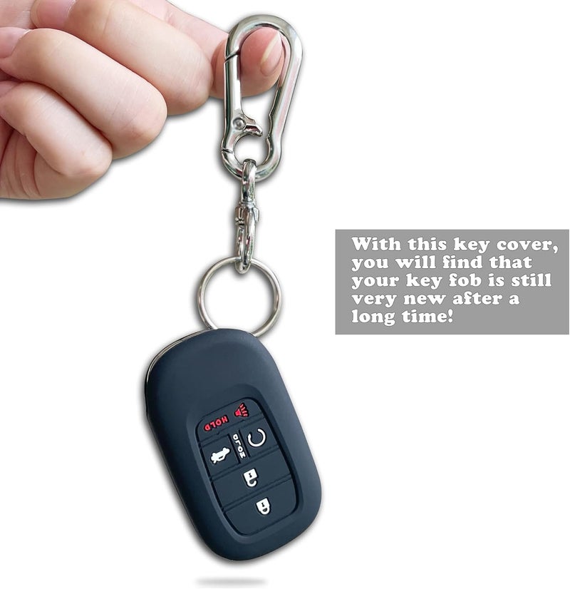TANDRIVE Key Fob Cover for (5 Buttons) Honda 2026 2025-2022 Civic Accord CR-V HR-V Pilot and 2026 Passport, Silicone, 2-Pack, Black - Image 5